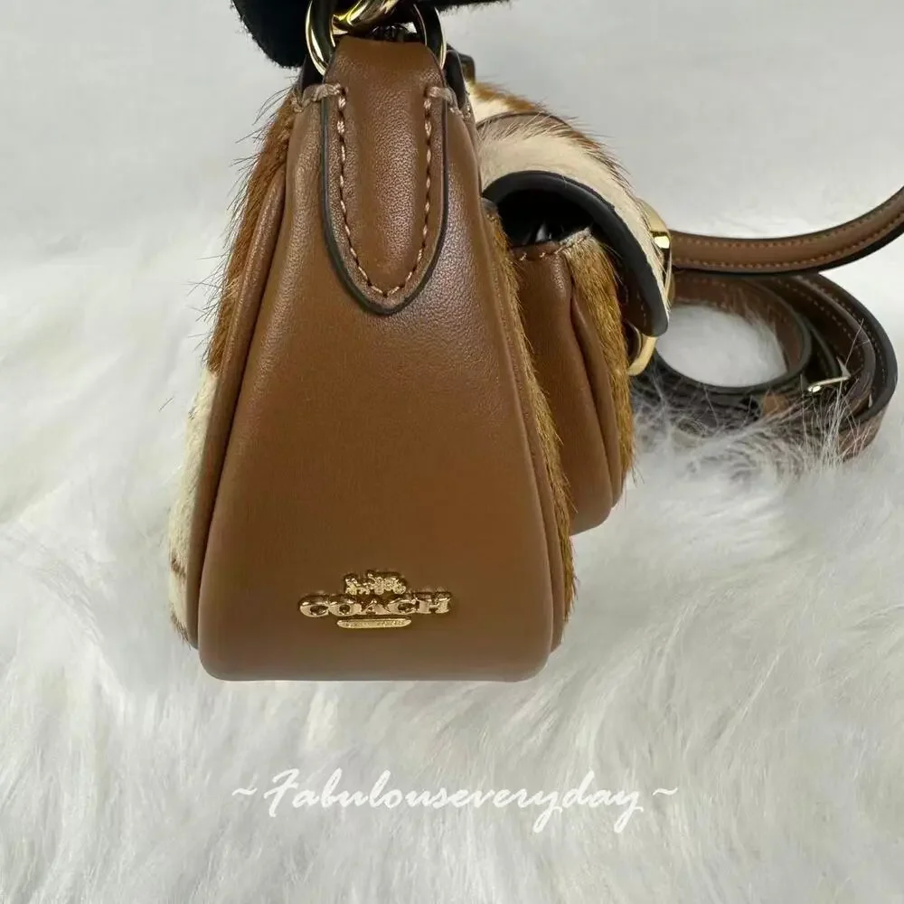Coach Ashton Mini Shoulder Bag Crossbody In Haircalf With Cow Print CDX79 NWT